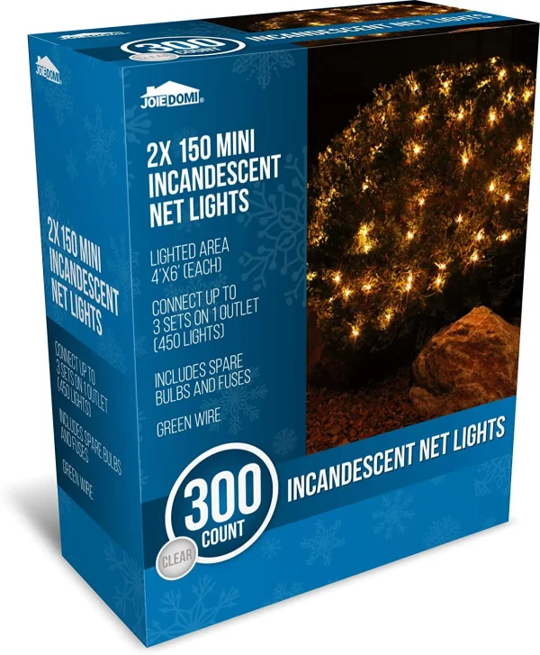 Joiedomi 2x150 Net Lights Warm White Decoration 4x6ft 4 Joiedomi 2x150 Net Lights Warm White Decoration 4x6ft - Image 2