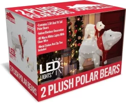 Joiedomi 2pcs LED Christmas Polar Bear Plush Yard Lights -Christmas Ornaments Sales Store 2 Pcs Plush Polar Bears LED Yard Lights 1 2 600x491 1