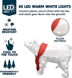 Joiedomi 2pcs LED Christmas Polar Bear Plush Yard Lights -Christmas Ornaments Sales Store 2 Pcs Plush Polar Bears LED Yard Lights 2 1 600x646 1