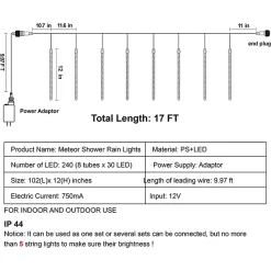 Joiedomi 2 X 8 Tubes (12in) Christmas Icicle String Lights, Warm White -Christmas Ornaments Sales Store 2 x 8 tubles 12in Christmas Icicle String Lights Warm White