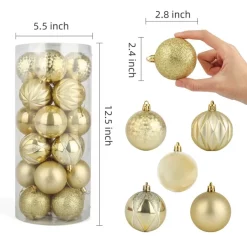 Joiedomi 24pcs Gold Christmas Ball Ornaments 2.36in -Christmas Ornaments Sales Store 2.36 Gold Baby Blue Christmas Ball Ornaments 24Pcs 5 result 600x600 1