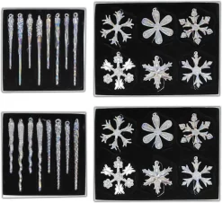 Joyin 28pcs Glass Snowflake And Icicle Christmas Ornaments 10 Joyin 28pcs Glass Snowflake And Icicle Christmas Ornaments -Christmas Ornaments Sales Store 2.4 Glass Iridescent Snowflake and Icicle Ornaments 28 Pcs 2 result 600x550 1