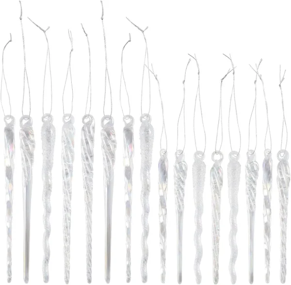 Joyin 28pcs Glass Snowflake And Icicle Christmas Ornaments 6 Joyin 28pcs Glass Snowflake And Icicle Christmas Ornaments - Image 4