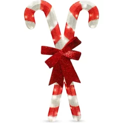 Joiedomi 2.8ft Tinsel Candy Canes Christmas LED Yard Light