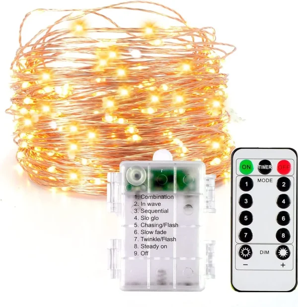 Joiedomi 200 LED Warm White Led Copper Wire String Lights 66ft 3 Joiedomi 200 LED Warm White Led Copper Wire String Lights 66ft