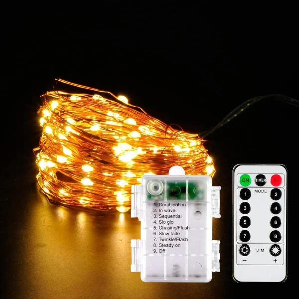Joiedomi 200 LED Warm White Led Copper Wire String Lights 66ft 7 Joiedomi 200 LED Warm White Led Copper Wire String Lights 66ft - Image 5