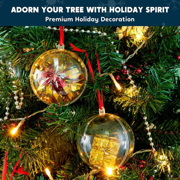 Joiedomi 20Pcs Clear Plastic Ball Ornaments 2.76in 5 Joiedomi 20Pcs Clear Plastic Ball Ornaments 2.76in - Image 3