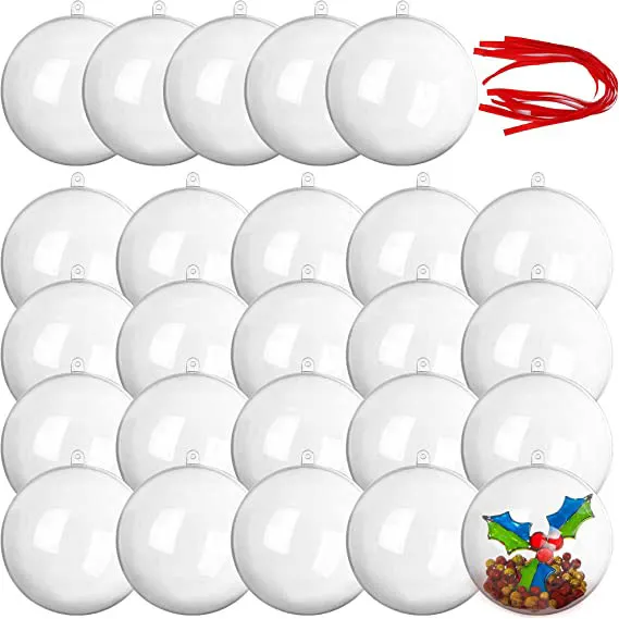 Joiedomi 20Pcs Clear Plastic Ball Ornaments 2.76in 3 Joiedomi 20Pcs Clear Plastic Ball Ornaments 2.76in