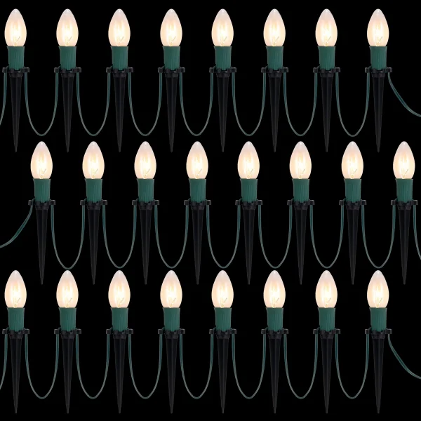 Joiedomi 24pcs Christmas Warm White C9 Pathway Marker 30.75ft 4 Joiedomi 24pcs Christmas Warm White C9 Pathway Marker 30.75ft - Image 2