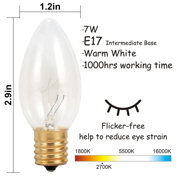 Joiedomi 24pcs Christmas Warm White C9 Pathway Marker 30.75ft 6 Joiedomi 24pcs Christmas Warm White C9 Pathway Marker 30.75ft - Image 4