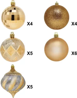 Joiedomi 24pcs Champagne Christmas Ball Ornaments -Christmas Ornaments Sales Store 24 Pcs Christmas Ball Ornaments Champagne 3 result 600x765 1