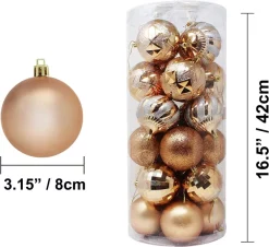 Joiedomi 24pcs Champagne Christmas Ball Ornaments -Christmas Ornaments Sales Store 24 Pcs Christmas Ball Ornaments Champagne 4 result 600x550 1