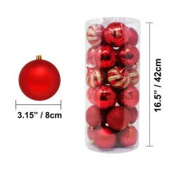Joiedomi 24pcs Red Christmas Ball Ornaments -Christmas Ornaments Sales Store 24 Pcs Christmas Ball Ornaments Red 3 result 600x600 1