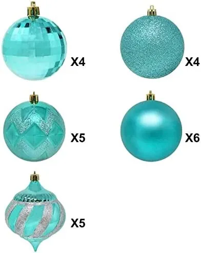 Joiedomi 24pcs Teal Christmas Ball Ornaments 5 Joiedomi 24pcs Teal Christmas Ball Ornaments - Image 3
