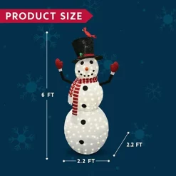 Joiedomi 6ft 240 LED Warm White Collapsible Snowman 12 Joiedomi 6ft 240 LED Warm White Collapsible Snowman -Christmas Ornaments Sales Store 240 Count LED Warm White Collapsible Snowman 6ft 2 600x600 1