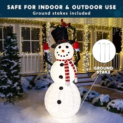Joiedomi 6ft 240 LED Warm White Collapsible Snowman 10 Joiedomi 6ft 240 LED Warm White Collapsible Snowman -Christmas Ornaments Sales Store 240 Count LED Warm White Collapsible Snowman 6ft 5 600x600 1