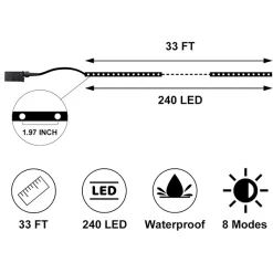 Joiedomi 240 LED Warm White Led Rope Lights Strip Lights 33ft 11 Joiedomi 240 LED Warm White Led Rope Lights Strip Lights 33ft -Christmas Ornaments Sales Store 240 LED Rope Lights Warm White Strip Lights 33ft