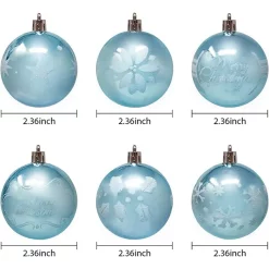 Joiedomi 24pcs Blue Christmas Ball Ornaments 2.36in -Christmas Ornaments Sales Store 24Pcs Baby Blue Christmas Ornament with Glittering Painting 2 4