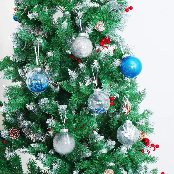 Joiedomi 24pcs Hanging Plastic Blue Christmas Ornaments 3.15in 7 Joiedomi 24pcs Hanging Plastic Blue Christmas Ornaments 3.15in - Image 5