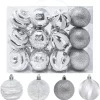 Joiedomi 24pcs Silver And White Christmas Ball Ornaments 1 Joiedomi 24pcs Silver And White Christmas Ball Ornaments -Christmas Ornaments Sales Store 24Pcs Christmas Ball Ornaments Silver and White 4 600x615 1