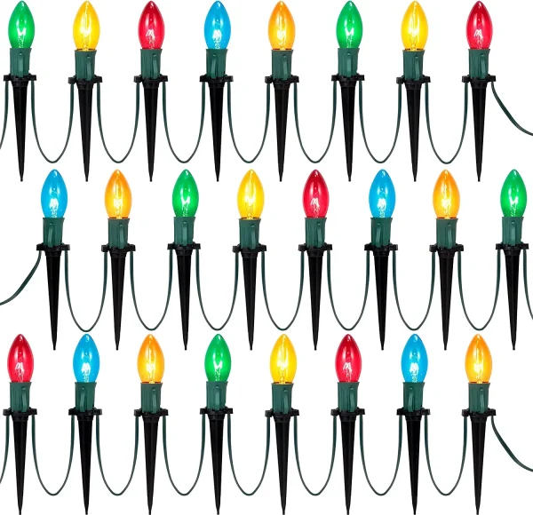 Joiedomi 24pcs Multicolor Christmas Pathway Marker String Lights 4 Joiedomi 24pcs Multicolor Christmas Pathway Marker String Lights - Image 2