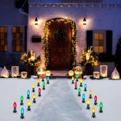 Joiedomi 24pcs Multicolor Christmas Pathway Marker String Lights