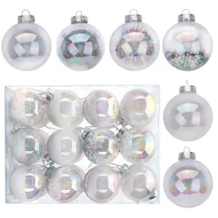 Joiedomi 24pcs Shatterproof Clear Plastic Christmas Balls