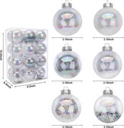 Joiedomi 24pcs Shatterproof Clear Plastic Christmas Balls -Christmas Ornaments Sales Store 24Pcs Chrome Plastic Clear Ball Ornaments with Filling 4 result 600x617 1
