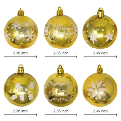 Joiedomi 24pcs Gold Christmas Ball Ornaments With Glitters -Christmas Ornaments Sales Store 24Pcs Gold Christmas Ornament with Glittering Painting 2 5 600x600 1
