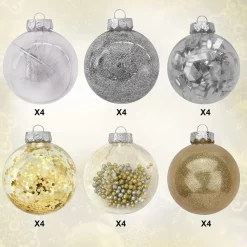 Joiedomi 24pcs Gold Clear Plastic Christmas Ball Ornaments -Christmas Ornaments Sales Store 24Pcs Gold Plastic Clear Ball Ornaments with Filling 5 result 600x600 1