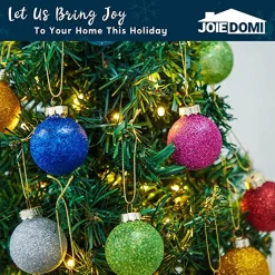 Joiedomi 24pcs Mini Christmas Glitter Ball Ornaments -Christmas Ornaments Sales Store 24Pcs Mini Christmas Glass Ball Ornaments 5