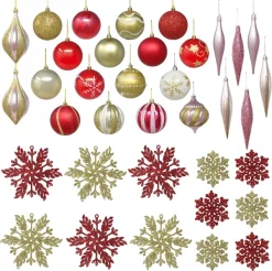 Joyin 24Pcs Ornaments With 12 Pcs Snow Flakes 3.15in