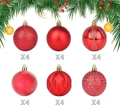 Joiedomi 24pcs Red Christmas Ball Ornaments -Christmas Ornaments Sales Store 24Pcs Red Christmas Ball Ornaments 2 5 600x528 1