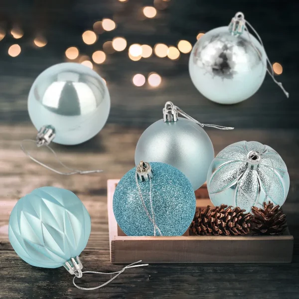Joiedomi 24pcs Teal Christmas Ball Ornaments 4 Joiedomi 24pcs Teal Christmas Ball Ornaments - Image 2