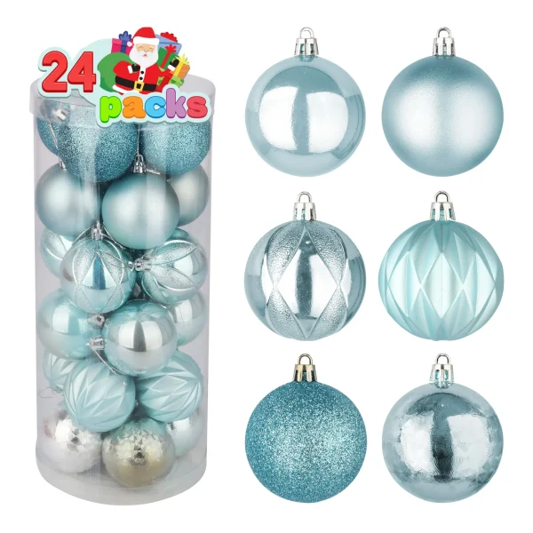Joiedomi 24pcs Teal Christmas Ball Ornaments 5 Joiedomi 24pcs Teal Christmas Ball Ornaments - Image 3