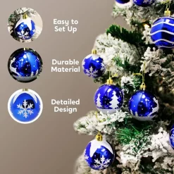Joiedomi 24pcs Blue And White Christmas Ball Ornaments -Christmas Ornaments Sales Store 24pcs Blue and White Christmas Ball Ornaments 6 600x600 1