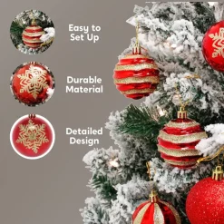 Joiedomi 24pcs Red And Gold Christmas Ball Ornaments -Christmas Ornaments Sales Store 24pcs Red and Gold Christmas Ball Ornaments 5 600x600 1