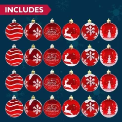 Joiedomi 24pcs Red And White Christmas Ball Ornaments -Christmas Ornaments Sales Store 24pcs Red and White Christmas Ball Ornaments 2 600x600 1
