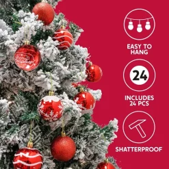 Joiedomi 24pcs Red And White Christmas Ball Ornaments -Christmas Ornaments Sales Store 24pcs Red and White Christmas Ball Ornaments 3 600x600 1