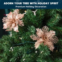 Joiedomi 24pcs Rose Gold Christmas Poinsettia Flower Decorations -Christmas Ornaments Sales Store 24pcs Rose Gold Christmas Poinsettia Flower Decorations 3 600x600 1