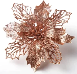 Joiedomi 24pcs Rose Gold Christmas Poinsettia Flower Decorations
