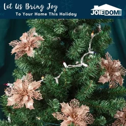 Joiedomi 24pcs Rose Gold Christmas Poinsettia Flower Decorations -Christmas Ornaments Sales Store 24pcs Rose Gold Christmas Poinsettia Flower Decorations 7 600x600 1