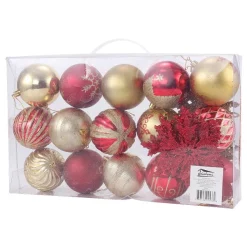 Joyin 25pcs Red And Gold Christmas Ball Ornaments 3.15in -Christmas Ornaments Sales Store 25Pcs Red amp Gold Ball And Star Ornaments 3in 4 result 600x600 1