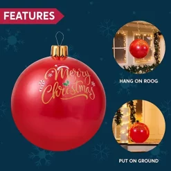 Joiedomi LED Inflatable Christmas Ball 25in 10 Joiedomi LED Inflatable Christmas Ball 25in -Christmas Ornaments Sales Store 25in Christmas Ball Ornament Inflatable 3 600x600 1