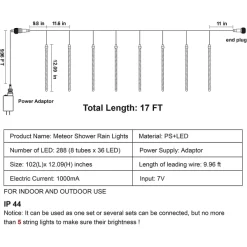 Joiedomi 3x 8 Tubes (12in) Christmas Meteor Shower Rain Lights, Multicolor 11 Joiedomi 3x 8 Tubes (12in) Christmas Meteor Shower Rain Lights, Multicolor -Christmas Ornaments Sales Store 288 LED Meteor Shower Rain Lights 8 Tubes 30cm Multicolor 3 Pack 4 result 600x600 1
