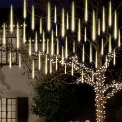 Joiedomi 3x 8 Tubes (12in) Christmas Meteor Shower Rain Lights, Warm White 12 Joiedomi 3x 8 Tubes (12in) Christmas Meteor Shower Rain Lights, Warm White -Christmas Ornaments Sales Store 288 LED Meteor Shower Rain Lights 8 Tubes 30cm Warm White 5 result 600x600 1