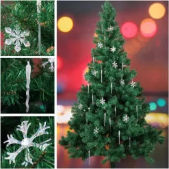 Joyin 28pcs Glass Snowflake And Icicle Christmas Ornaments