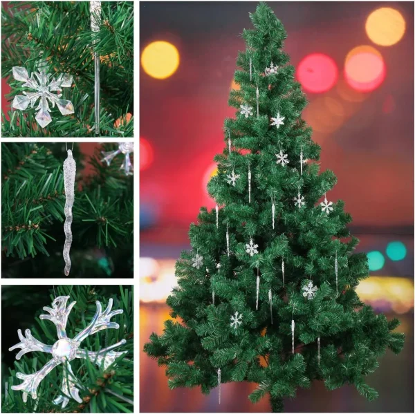 Joyin 28pcs Glass Snowflake And Icicle Christmas Ornaments 3 Joyin 28pcs Glass Snowflake And Icicle Christmas Ornaments