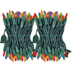 Joiedomi 2x100 LED Multicolor Christmas Green Wire String Lights 26.25ft -Christmas Ornaments Sales Store 2Pcs 100 LED Christmas Multicolor Green Wire String Lights 26 1