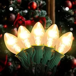 Joiedomi 2x25 LED C7 Multicolor Led String Lights -Christmas Ornaments Sales Store 2Pcs 25 LED C7 Christmas String Lights 17ft 4